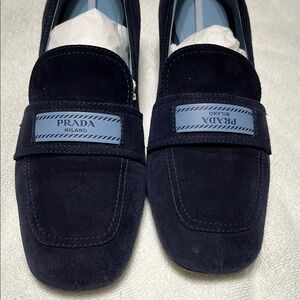 Prada Blue Slip-Ons with Light Blue Band